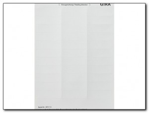 Gira Arkusz opisowy 21,8x67mm  biały 2873112