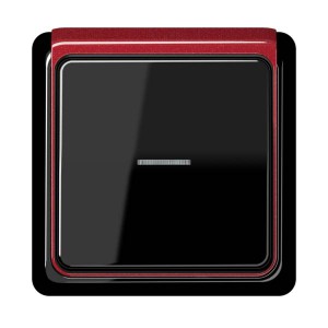 Jung Przełącznik CD Plus Podświetlony – Czarny – Ramka zewnętrzna – Czerwona