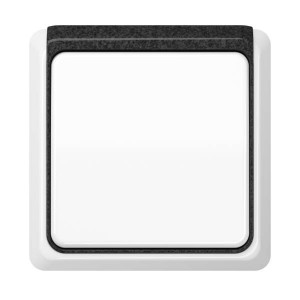 Jung Przełącznik CD Plus Pojedynczy – Biały – Ramka zewnętrzna – Granit