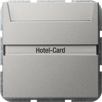 Gira Łącznik na karty hotelowe z polem opisowym, podświetlany System 55 (Naturalny stalowy) 0140600