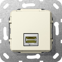 Gira Gniazdo podtynkowe Złącze Modular Jack RJ45 kat.6a 10 GB Ethernet (Kremowy) 569501