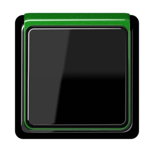 Jung Przycisk CD Plus Pojedynczy – Czarny – Ramka zewnętrzna – Zielona