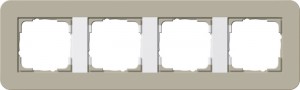 Gira Ramka poczwórna Gira E3 Szarobeżowy/czysta biel 0214418
