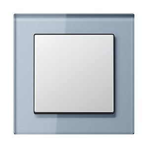 Jung Przełącznik A Creation Pojedynczy aluminiowy + szkło błękitne