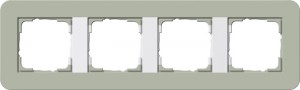 Gira Ramka poczwórna Gira E3 Szarozielony/czysta biel 0214415
