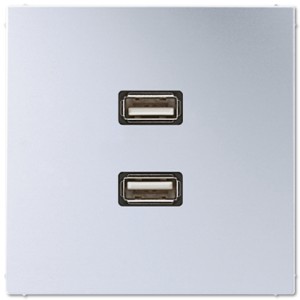 Jung Gniazdo 2 x USB przesył danych - Aluminium - MAAL1153