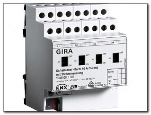 Gira Wyrobnik załącz. 4-kan. 16 A, obc. C KNX/EIB modułowy 104500