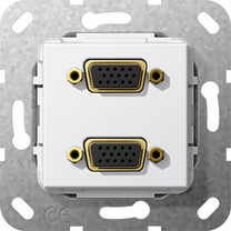Gira Gniazdo podtynkowe Złącze VGA podwójne 15 pinów (Biały) 565403