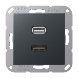 Jung Gniazdo multimedialne: HDMI + USB - Antracyt matowy - MAA1163ANM
