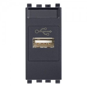 Vimar Eikon Gniazdo USB transmisja danych 1M - Antracyt - 20345