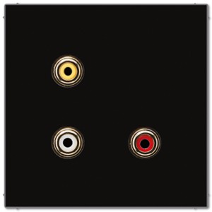 Jung Gniazdo multimedialne: 3 x RCA (Cinch Audio / Composite Video) - Czarne - MALS1031SW