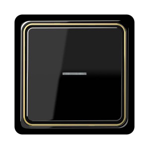Jung Przełącznik CD Plus Podświetlony – Czarny – Ramka wewnętrzna – Złoto