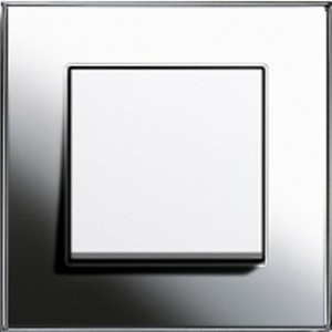 Gira Esprit - Włącznik uniwersalny biały połysk, ramka chrom 010600-029603-021110