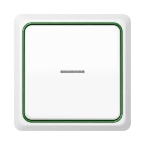 Jung Przełącznik CD Plus Podświetlony – Biały – Ramka wewnętrzna – Zielona