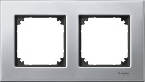 Ramka Merten M-Elegance metal podwójna, Srebrny platynowy MTN403260