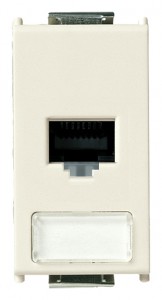 Vimar 8000 Gniazdo komputerowe RJ45 Kat. 5e Netsafe nieekranowane (UTP) 1M - Białe - 08459.11