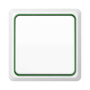 Jung Przełącznik CD Plus Pojedynczy – Biały – Ramka wewnętrzna – Zielona