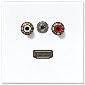 Jung Gniazdo multimedialne: Cinch Audio (RCA) + Mini Jack + HDMI - Białe - MALS1082WW