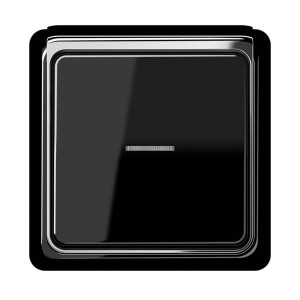 Jung Przełącznik CD Plus Podświetlony – Czarny – Ramka zewnętrzna – Chrom