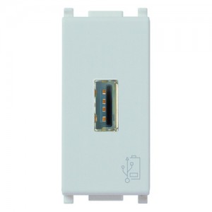 Vimar Plana Gniazdo ładowarki USB 5V 1,5A dla 120-230V 1M - Srebrny - 14292.SL
