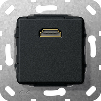 Gira Wkład podtynkowy Rozgałęźnik kablowy HDMI 2.0a + HDR (Czarny matowy) 567010