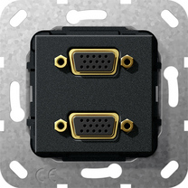 Gira Gniazdo podtynkowe Złącze VGA podwójne 15 pinów (Czarny matowy) 565410
