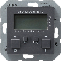 Gira Regulator temperatury 230V z zegarem System 55 antracytowy 237028