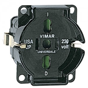 Vimar Gniazdo Uniwersalne 2P+E 16A 250V P10/P11/P17/SCHUKO/USA - Czarny - 01299.N