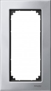 Ramka Merten M-Elegance metal podwójna, bez poprzeczki Srebrny platynowy MTN403860