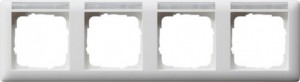 Gira Ramka poczwórna z polem opisowym poziome Standard 55 biały matowy 109427
