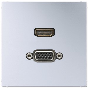 Jung Gniazdo multimedialne: HDMI + VGA - Aluminium - MAAL1173