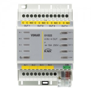 Vimar Urządzenie KNX z 4-ma wyjściami NO 16A 250V i z 4-ma wejściami NO 4M - 01522