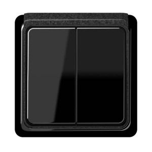 Jung Przełącznik CD Plus Podwójny Standardowy – Czarny – Ramka zewnętrzna – Granit