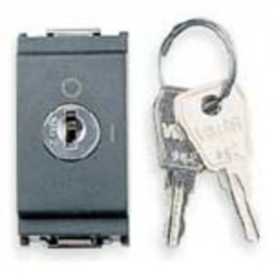 Vimar Przycisk kluczowy 2P NO 16A 250V z kluczem 1M - Antracyt - 16185