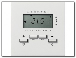 Gira Regulator temperatury 230V z zegarem Gira F100 biały 2370112