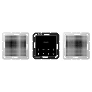 Jung Zestaw Stereo: Moduł Bluetooth (Czarny) + 2 Głośniki (Aluminium) - BTCA528AL