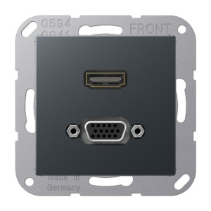Jung Gniazdo multimedialne: HDMI + VGA - Antracyt matowy - MAA1173ANM