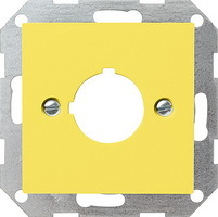 Gira Osłona+płytka montażowa natynkowa przycisk z 22,5 mm System 55 żółta 027102