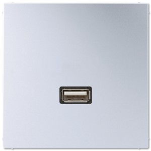 Jung Gniazdo USB przesył danych - Aluminium - MAAL1122