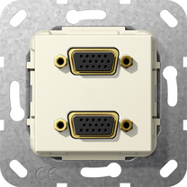 Gira Gniazdo podtynkowe Złącze VGA podwójne 15 pinów (Kremowy) 565401
