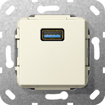 Gira Gniazdo podtynkowe Rozgałęźnik kablowy USB 3.0 A (Kremowy) 568301