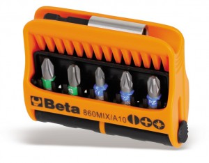 Beta Zestaw 10-ciu różnych końcówek wkretakowych z uchwytem magnetycznym w etui 008600900