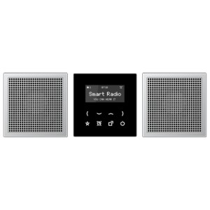 Jung Zestaw Stereo: Smart Radio (Czarne) + 2 Głośniki (Aluminium) - RADAL2928