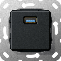 Gira Gniazdo podtynkowe Złącze USB 3.0 A (Czarny matowy) 568210