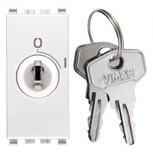 Vimar Łącznik kluczowy 2P 16AX z kluczem 000 wyjmowanym w obu pozycjach 1M - Biały - 20083.CU.B