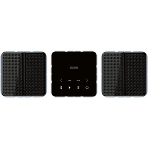 Jung Zestaw Stereo: Moduł Bluetooth (Czarny) + 2 Głośniki (Czarne) - BTCCD528SW