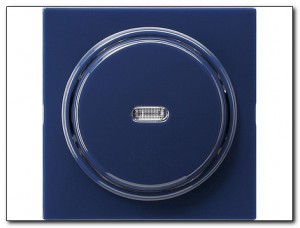 Gira Łącznik przyciskowy dwubiegunowy z okienkiem kontrolnym S-Color niebieski 012246