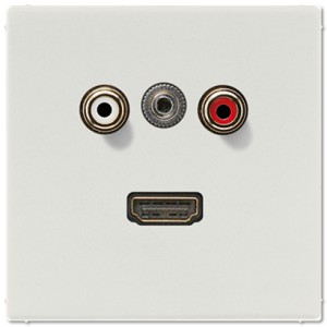Jung Gniazdo multimedialne: Cinch Audio (RCA) + Mini Jack + HDMI - Jasnoszare - MALS1082LG