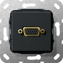 Gira Gniazdo podtynkowe Złącze VGA 15 pinów (Czarny matowy) 565210