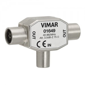 Vimar Multiprzejściówka 2-krotna koncentryczna TV ø9,5mm 3,5dB - 01649
